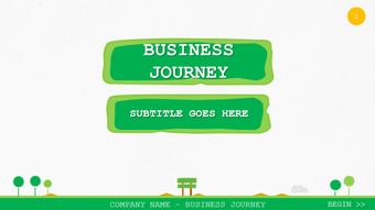 綠色創意卡通商務旅行幼兒園PPT模板下載及住宿服務指南